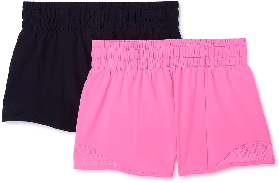 Athletic Works Girls Athletic Running Shorts 2-Pack