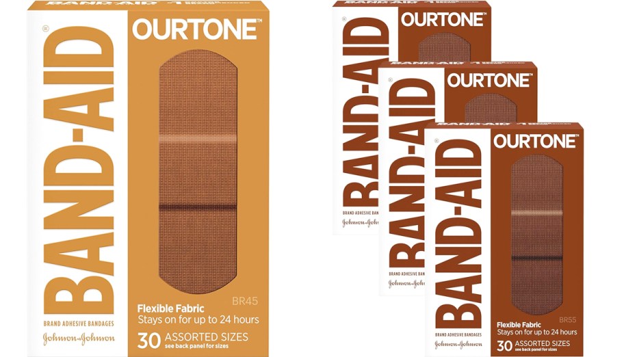 4 boxes of Band-Aid Ourtone bandages