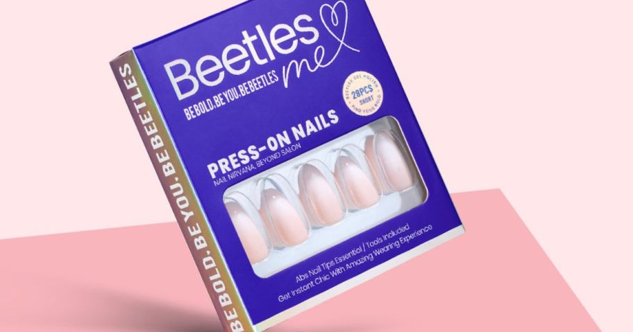 A box of Beetles Press on Nails