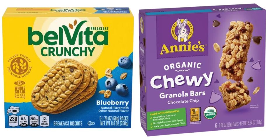 Belvita and Annie's Organic Granola Bars