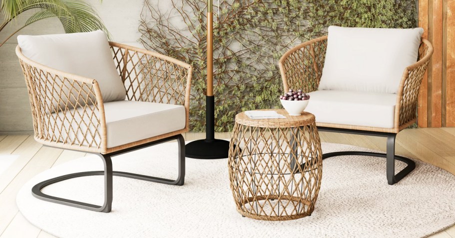 Up to 50% Off Walmart Patio Furniture | 3-Piece Boho Chat Set Only $297 Shipped