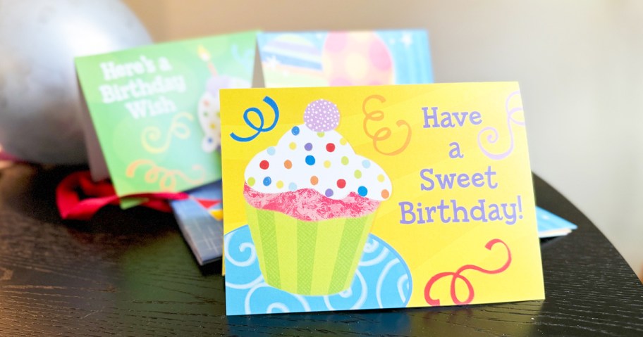 yellow birthday card that says "have a sweet birthday"
