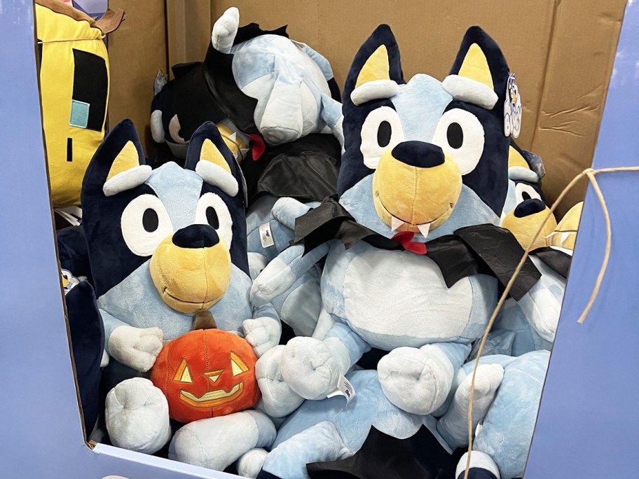 bluey halloween plush toys in cardboard display box