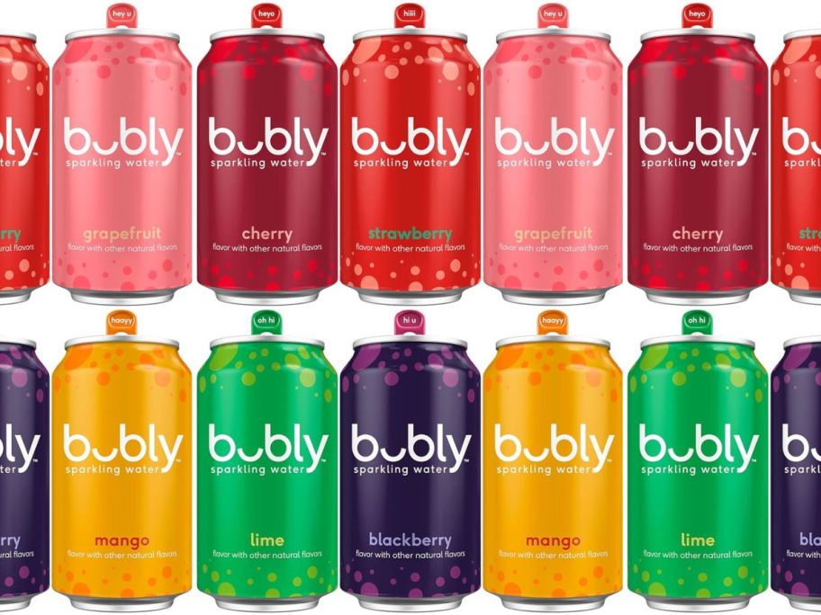 Cans of Bubly sparkling water
