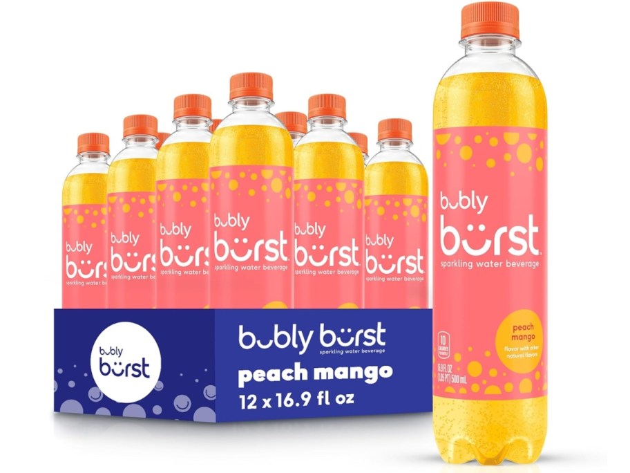 bubly burst 16.9oz Bottle 12-Pack in Peach Mango