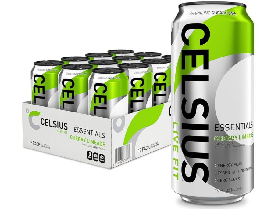 CELSIUS Essential Energy Drink 12oz Cans 12-Pack in Cherry Limeade