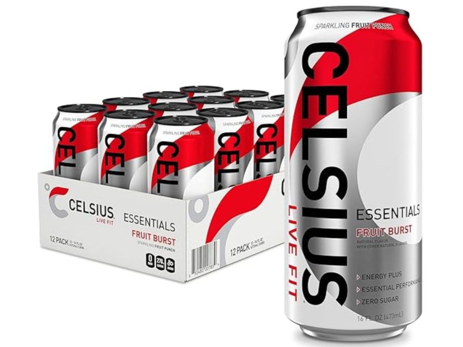 CELSIUS Essential Energy Drink 12oz Cans 12-Pack in Sparkling Fruit Burst