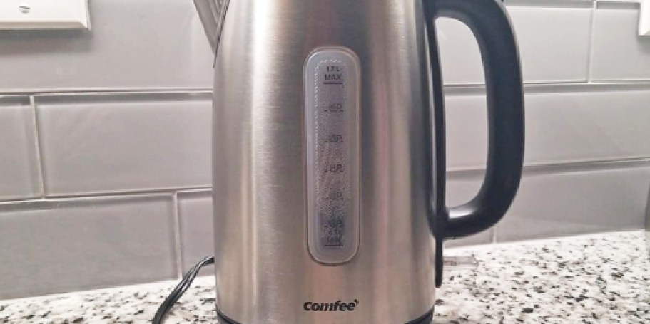 Stainless Steel Electric Kettle Only $19.49 on Amazon (Over 10K 5-Star Reviews)