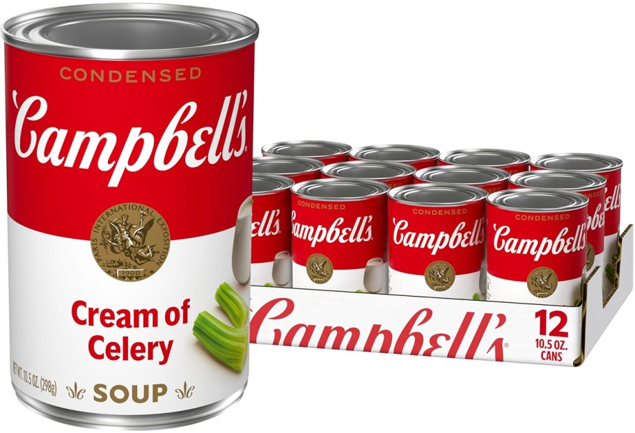 case of Campbell’s Cream of Celery soups