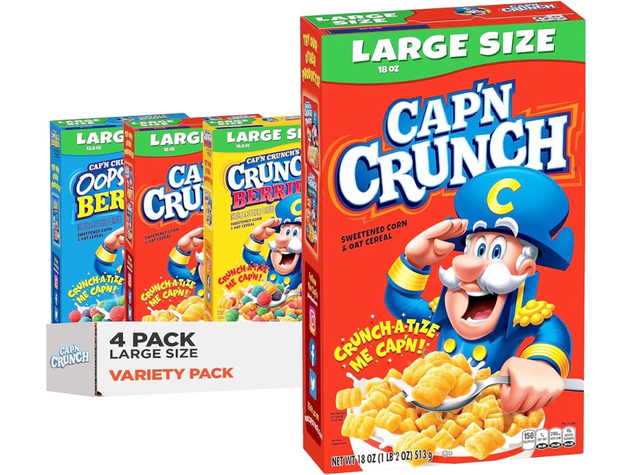 variety 4-pack of Cap'n Crunch Cereal