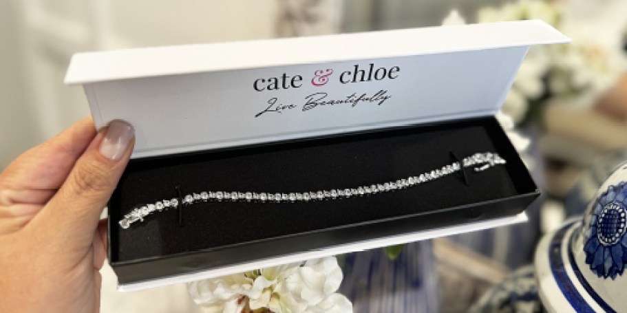 Cate & Chloe 18K Gold Plated Tennis Bracelet w/ Gift Box Only $20 Shipped