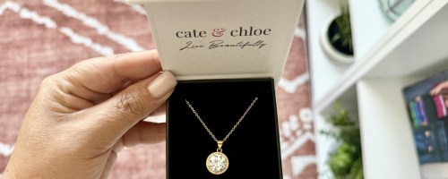 Cate & Chloe Sophia 18K White Gold Plated CZ Pendant Necklace