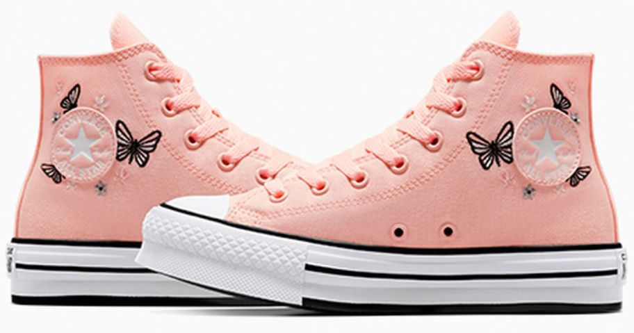 A pair of pink Chuck Taylor All-Star Shoes