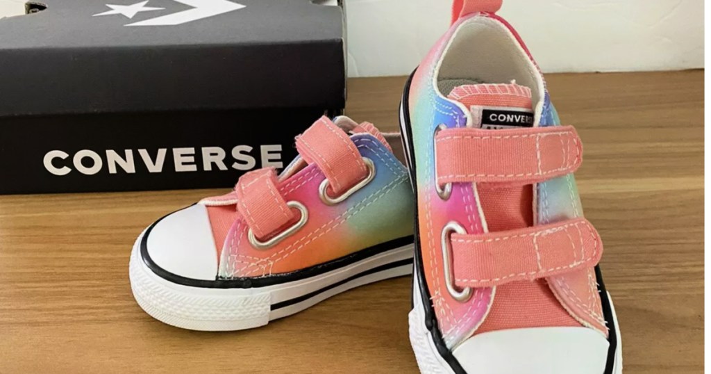 converse kids ombre shoes in front of sheo box