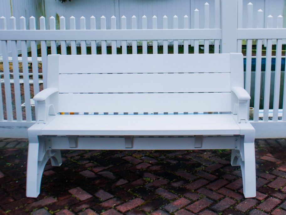 A white bench