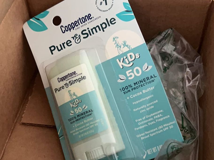 Coppertone Pure and Simple Kid's 50 SPF in a box