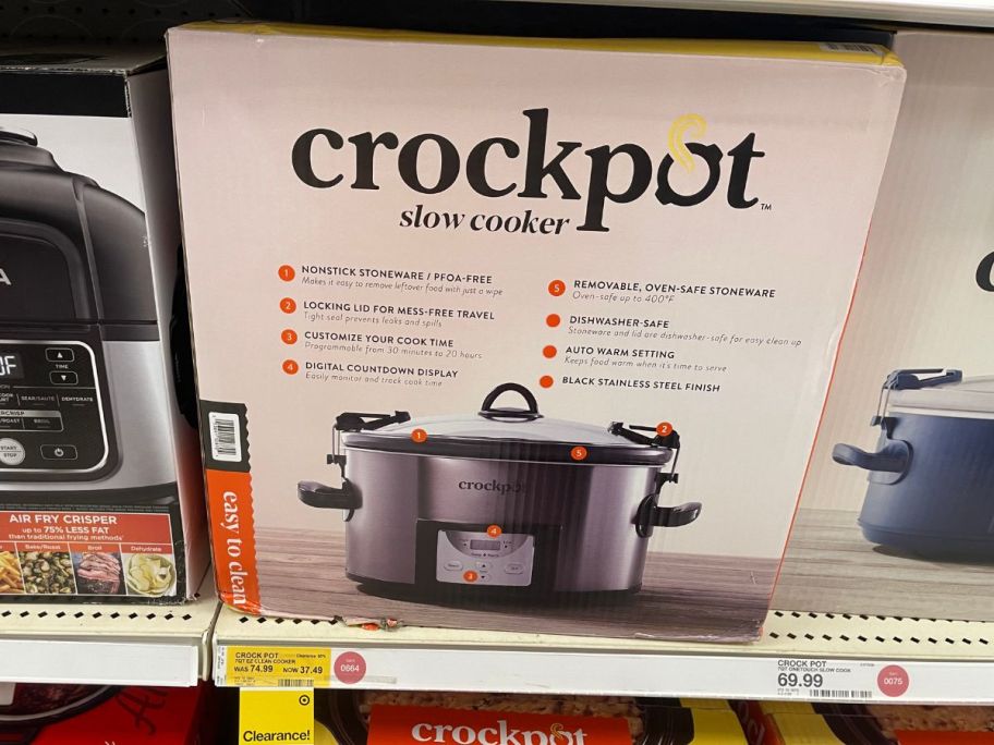 Crock-Pot 7-Quart Cook & Carry Programmable Slow Cooker in box in store