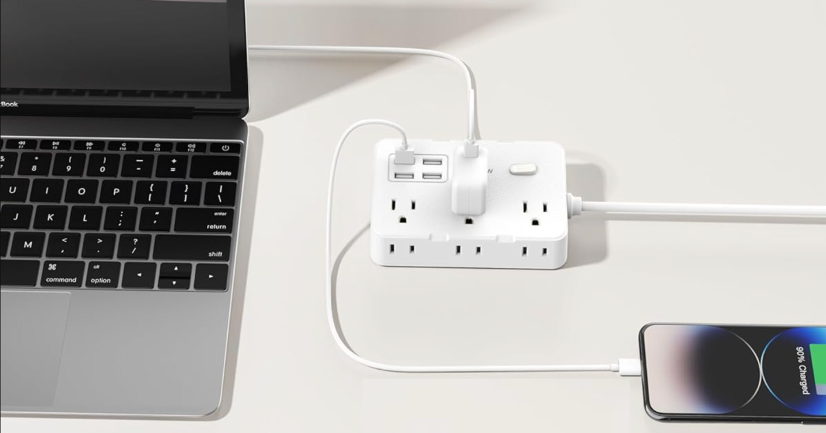 Power Strip Charging Station Only $9.99 on Amazon | Includes 6 Outlets & 4 USB Ports