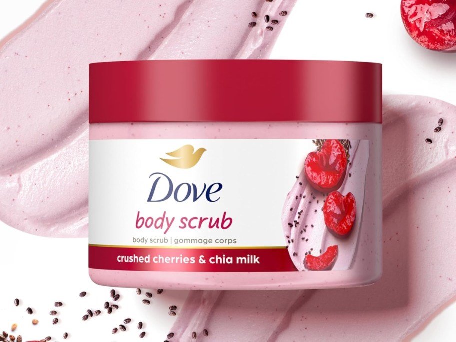 Dove Exfoliating Body Scrub 10.5oz Jar - Crushed Cherries & Chia Milk