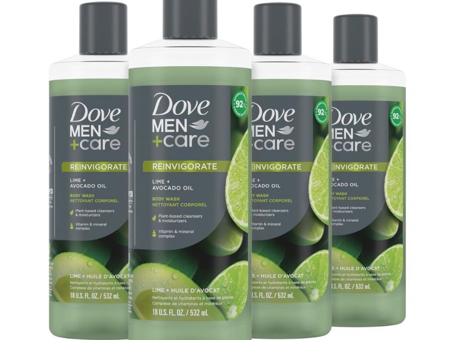 FOUR Dove Men + Care Body Wash 18oz Bottles Just $11 Shipped on Amazon (Only $1.99 Each)