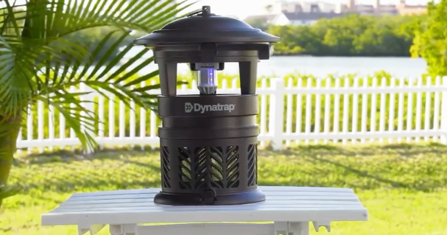 DynaTrap on white patio table