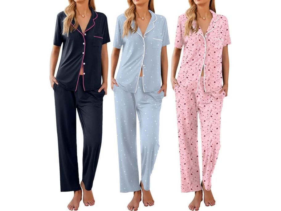 Ecouar short sleeve pajama 2 piece set