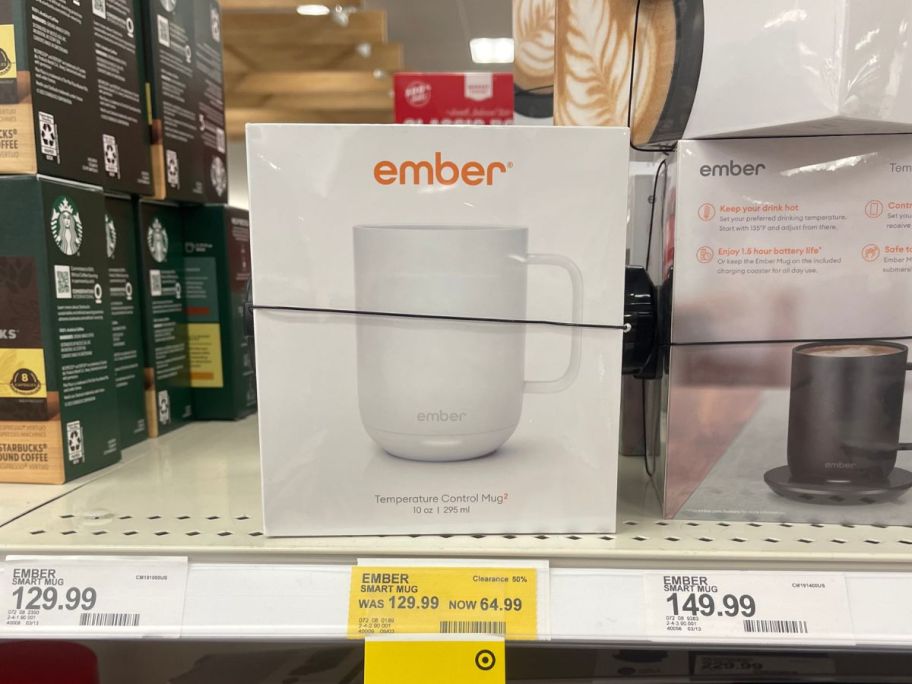 Ember Mug Temperature Control Smart Mug 10oz in box on shelf in store