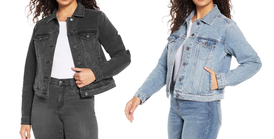 two women in denim jackets