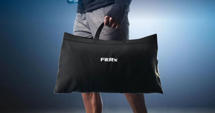 person carrying FitRx carrying bag