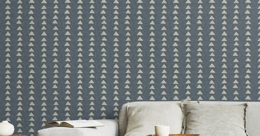 grey triangle print wallpaper