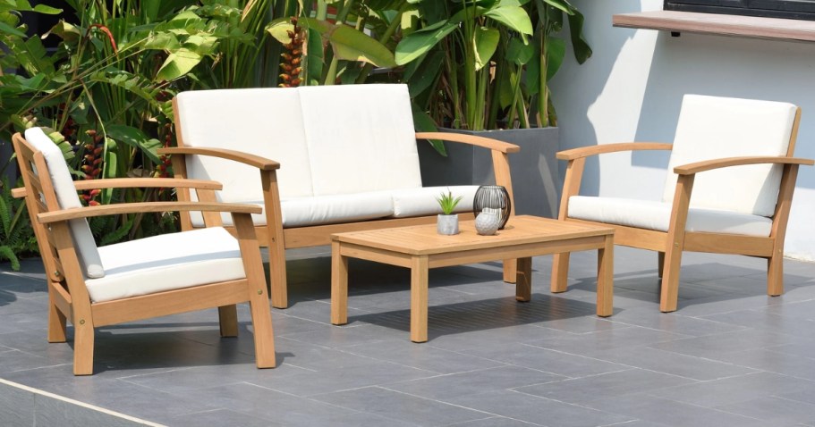 Up to 60% Off Lowe’s Patio Furniture | 4-Piece Conversation Set w/ Cushions Just $539 Shipped