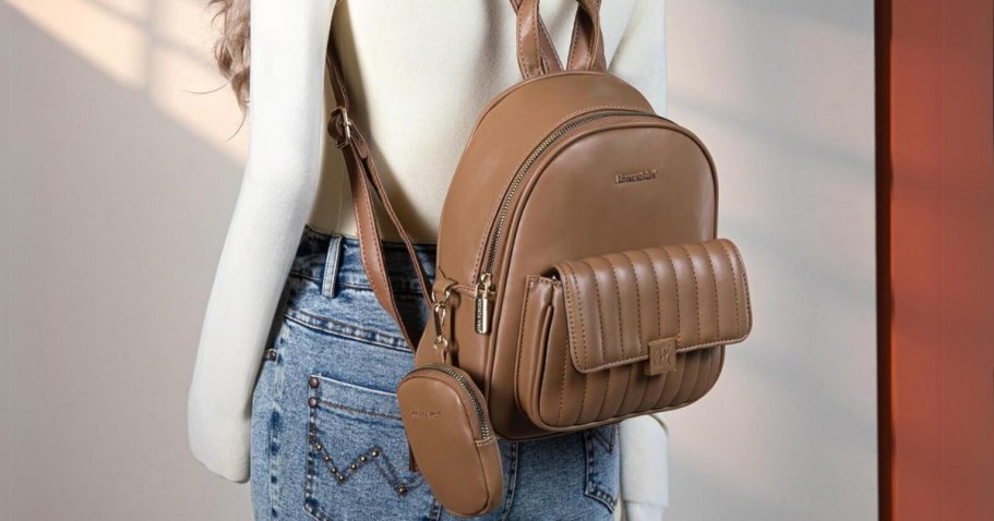 GO! Montana West Vegan Leather Mini Backpack w/ Coin Pouch ONLY $9.99 on Amazon