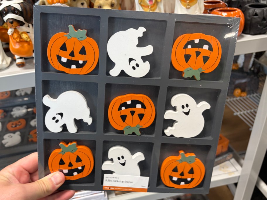 Happy Haunting Pumpkin & Ghost Wooden Tabletop Game