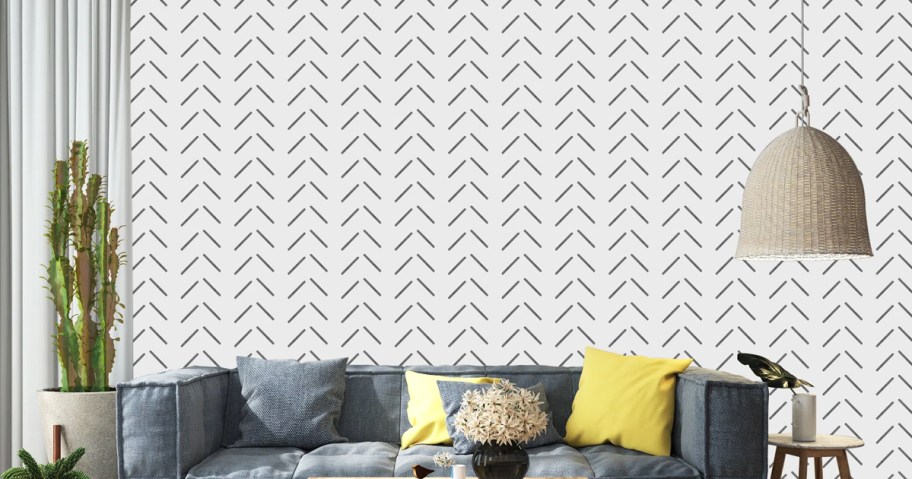 white and grey chevron wallpaper