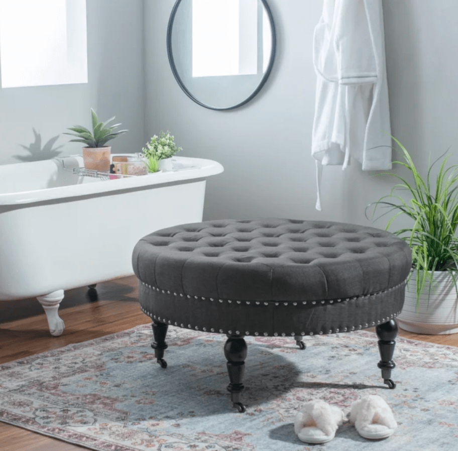 A Kelly Clarkson Landis Ottoman from the Wayfair Black Friday in July Event