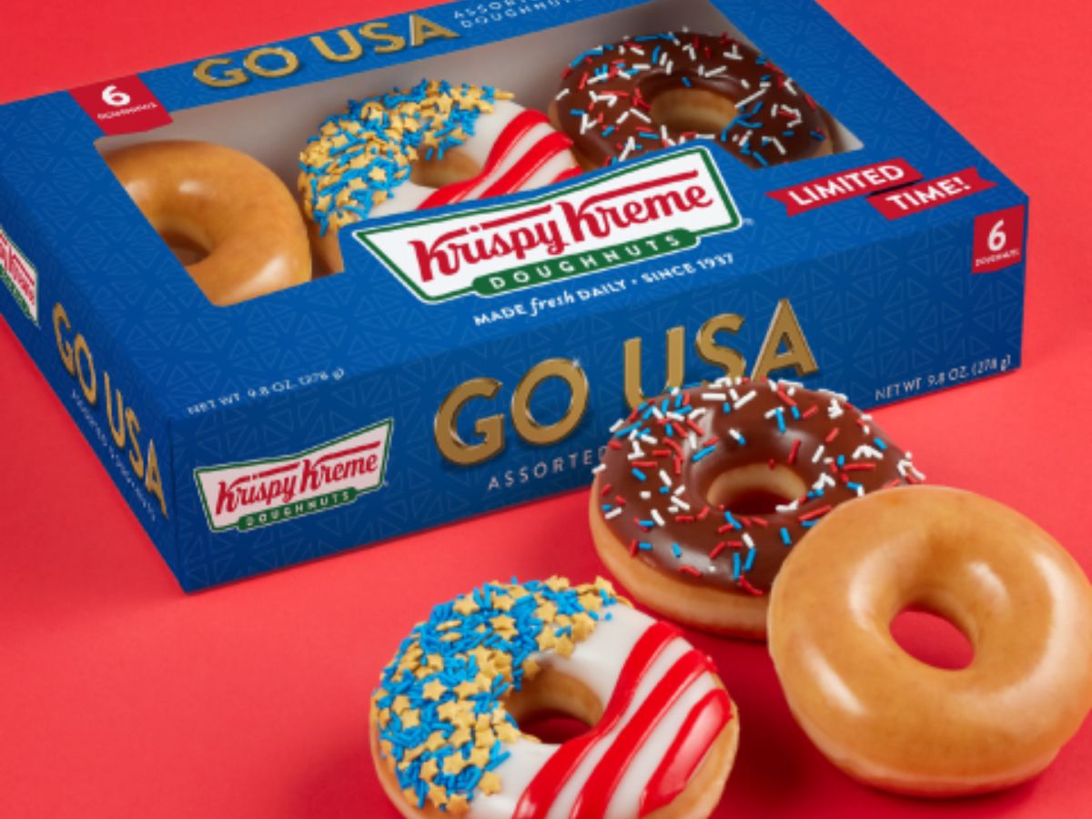 New Krispy Kreme Team USA Doughnuts + FREE Iced Coffee w/ Purchase Today