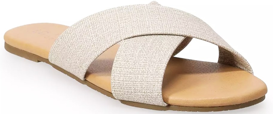 womens sandal with woven criss-cross straps