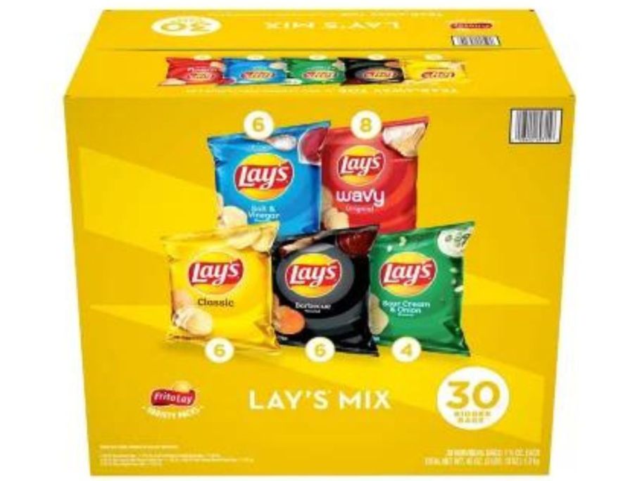 Lay's Mix Variety Pack Potato Chips 30-Pack stock image