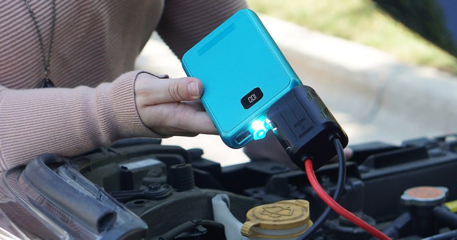 Portable Jump Starter, Power Bank & Flashlight from $32.49 Shipped | 6 Color Choices!