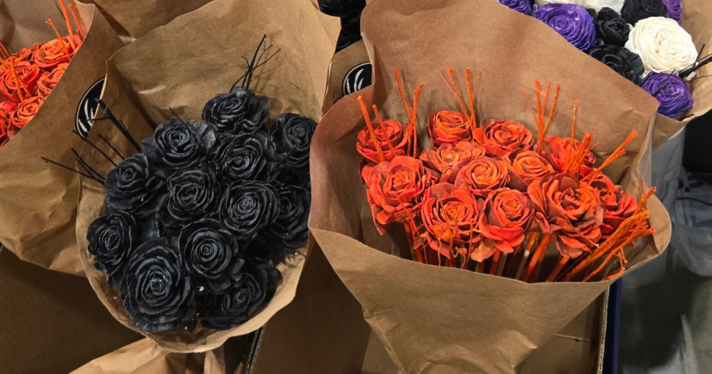 black and orange flower bouquets