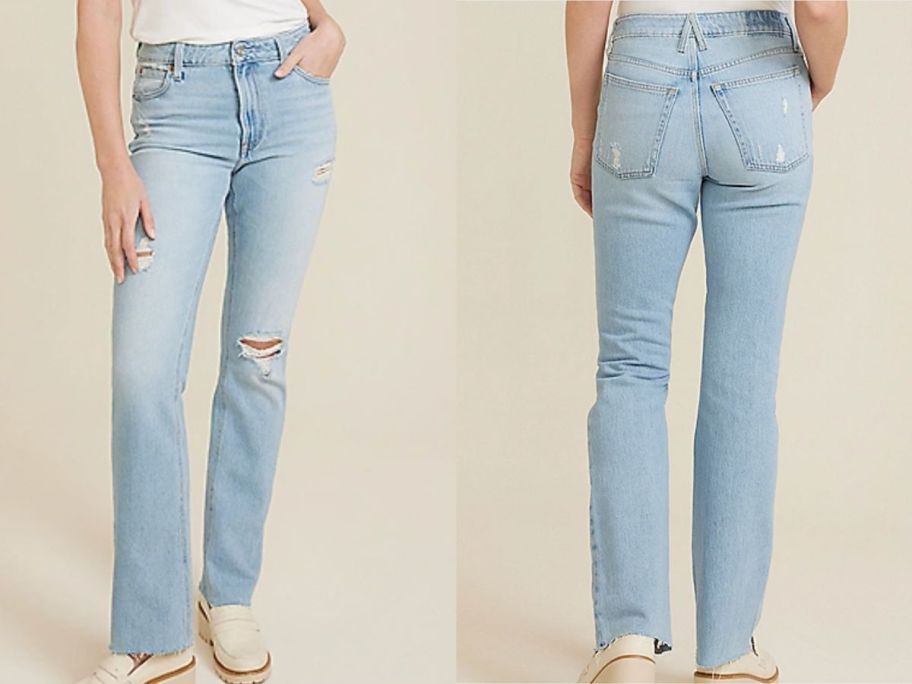 woman wearing maurices jeans