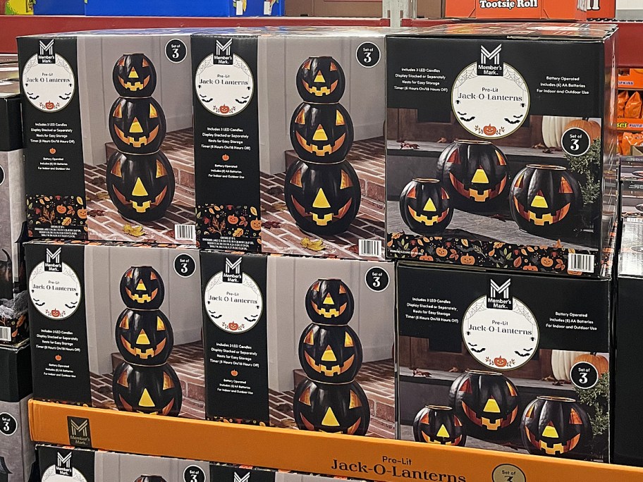 3-piece metal Jack-O-Lantern sets in store