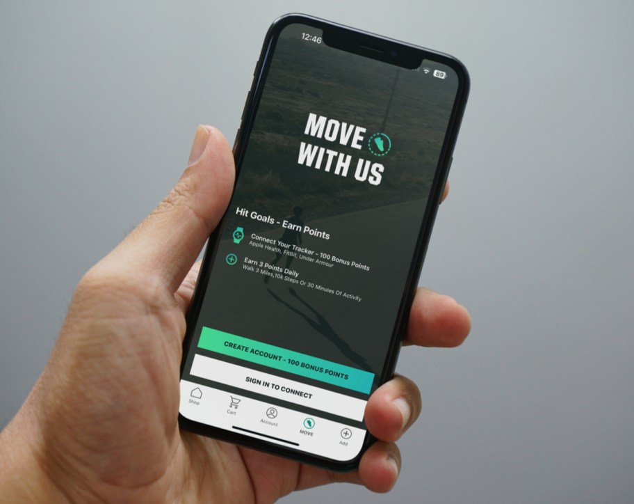 Move With Us App on the phone
