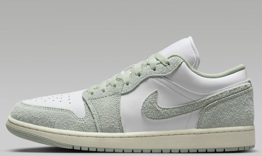 white and light green nike air jordans