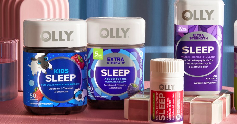 olly sleep products on nightstand