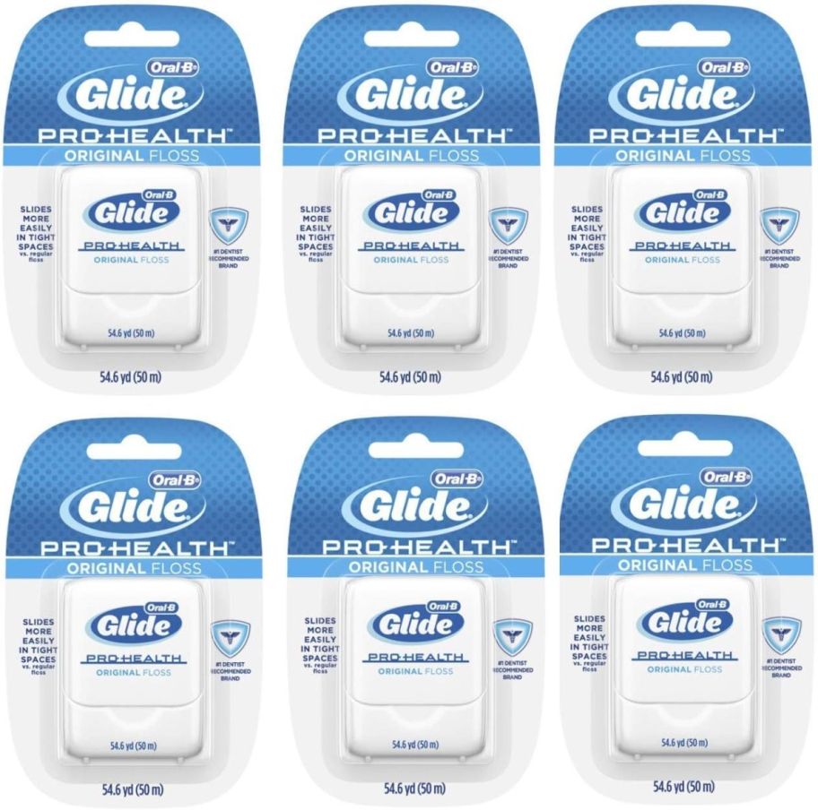 6 packs of oral b original glide dental floss