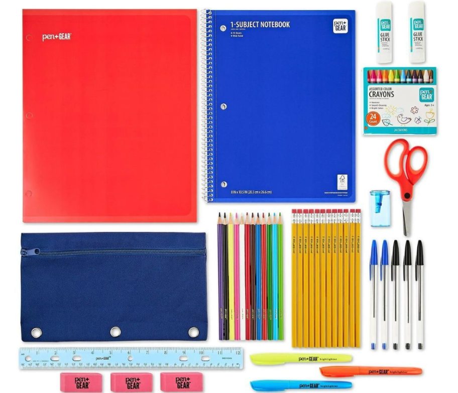 Stock image of everything inside a Pen+Gear School List Kit