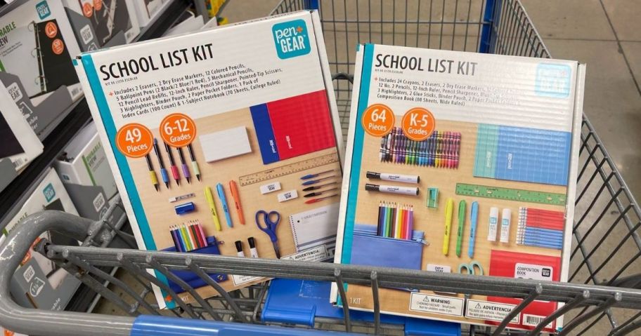 two Pen+Gear School Supply List Kits in cart in store