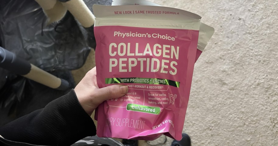 woman holding Physician's Choice Collagen Peptides 