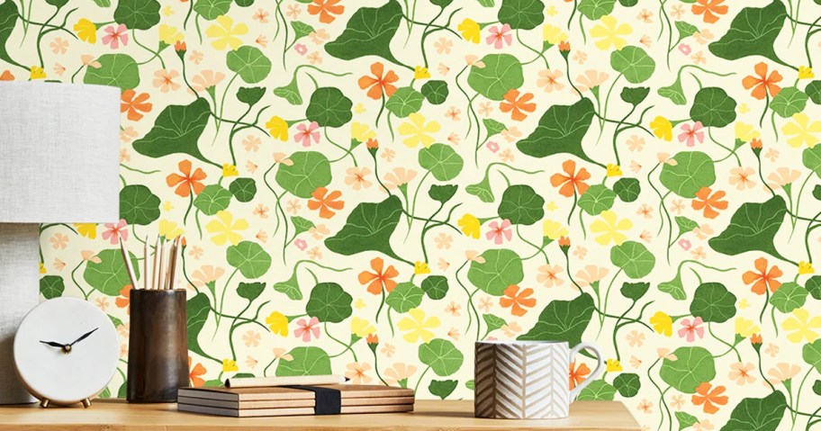 yellow and green floral print wallpaper